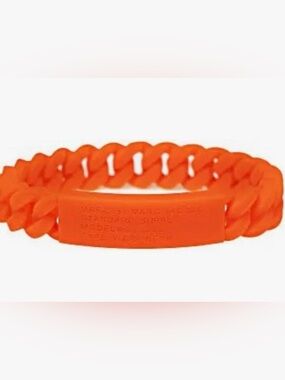 Marc By Marc Jacobs Neon Orange Silicone Chain Bracelet